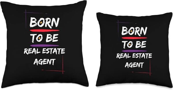 Born to be a Real Estate Agent Throw Pillow - Image 4