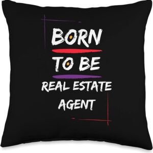 Born to be a Real Estate Agent Throw Pillow