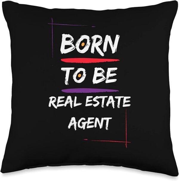 Born to be a Real Estate Agent Throw Pillow